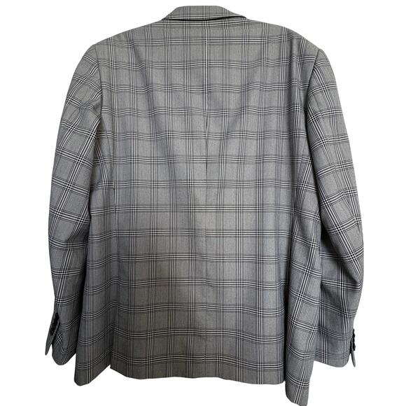 Kilburne + Finch Plaid Sport Coat Gray Black Blazer 46L Tailored Fit workwear - Picture 8 of 10